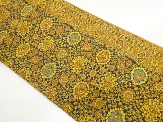 JAPANESE HIRAKI NAGOYA OBI / WOVEN FLOWERS
